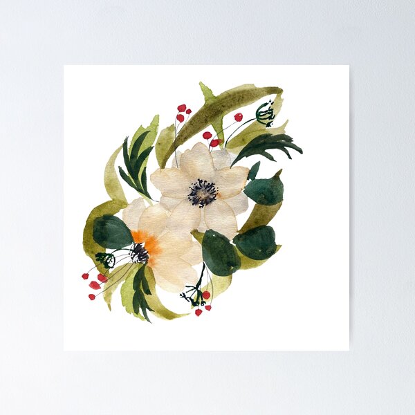 Item preview, Anemone design anemone cute watercolor illustration designed and sold by Yana Mustafina | Boho Soulful Designs.