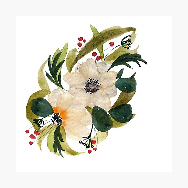 Item preview, Anemone design anemone cute watercolor illustration designed and sold by Yana Mustafina | Boho Soulful Designs.