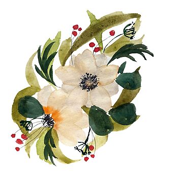 Vorschaubild zum Design Anemone design anemone cute watercolor illustration von Yana Mustafina | Boho Soulful Designs