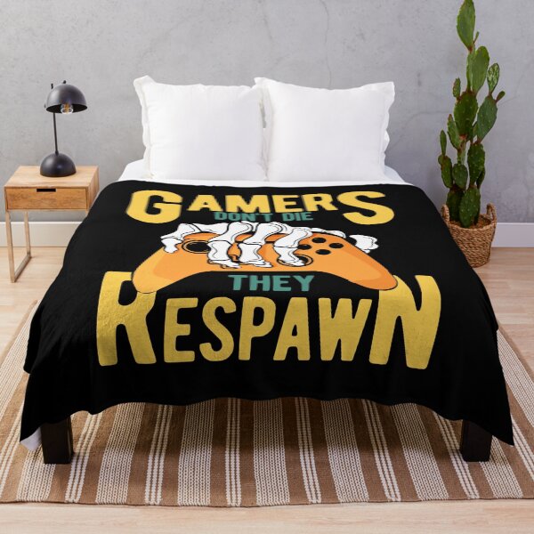 Item preview, Gamers Don't Die They Respawn Skeleton designed and sold by RockBeeDesigns.