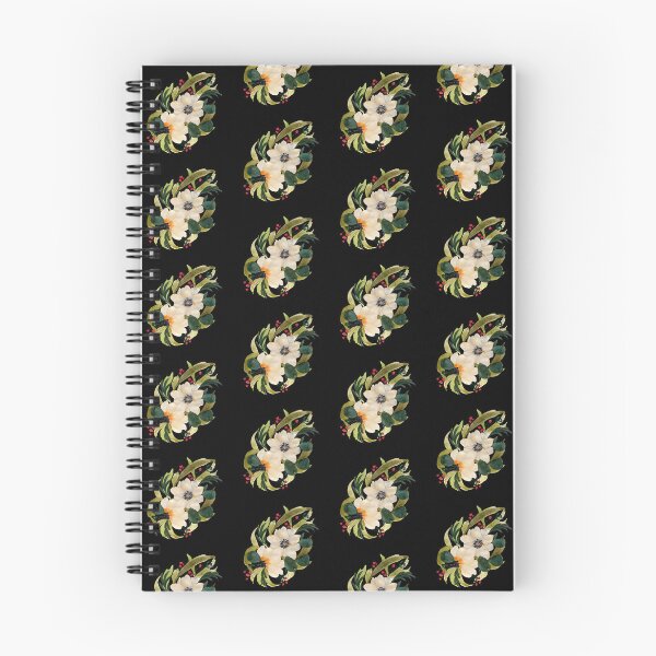 Item preview, Anemone design illustration black seamless pattern designed and sold by Yana Mustafina | Boho Soulful Designs.