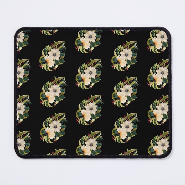 Item preview, Anemone design illustration black seamless pattern designed and sold by Yana Mustafina | Boho Soulful Designs.