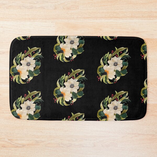 Item preview, Anemone design illustration black seamless pattern designed and sold by Yana Mustafina | Boho Soulful Designs.