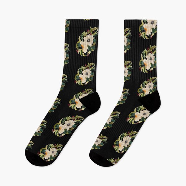 Item preview, Anemone design illustration black seamless pattern designed and sold by Yana Mustafina | Boho Soulful Designs.