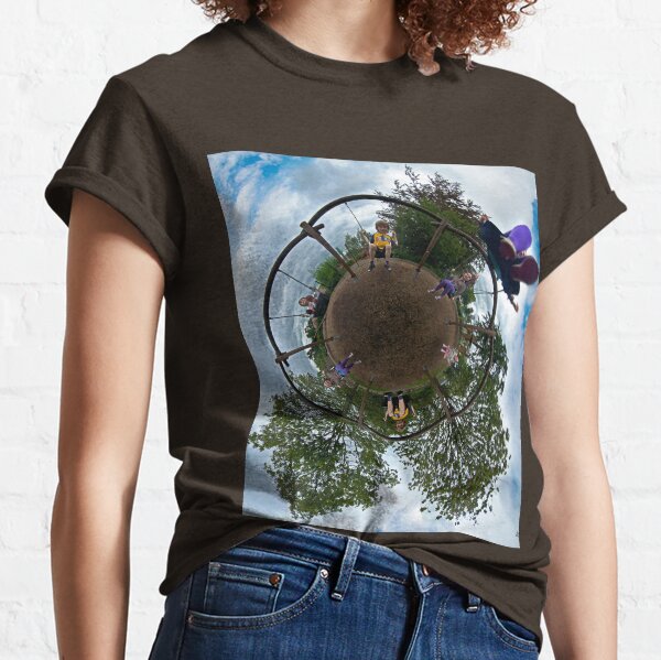 Siblings on a 6 Seater Swing Classic T-Shirt