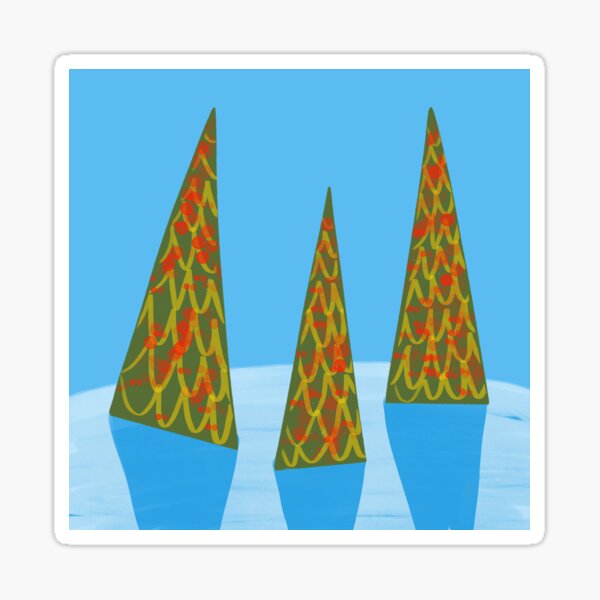 Three Modern Christmas Trees Sticker