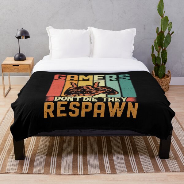 Artikelvorschau, Gamer sterben nicht, sie respawnen Skelett Retro entworfen und verkauft von RockBeeDesigns.