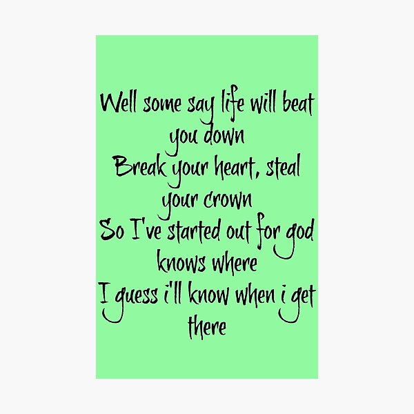 Gavin Degraw Lyrics Photographic Prints for Sale | Redbubble