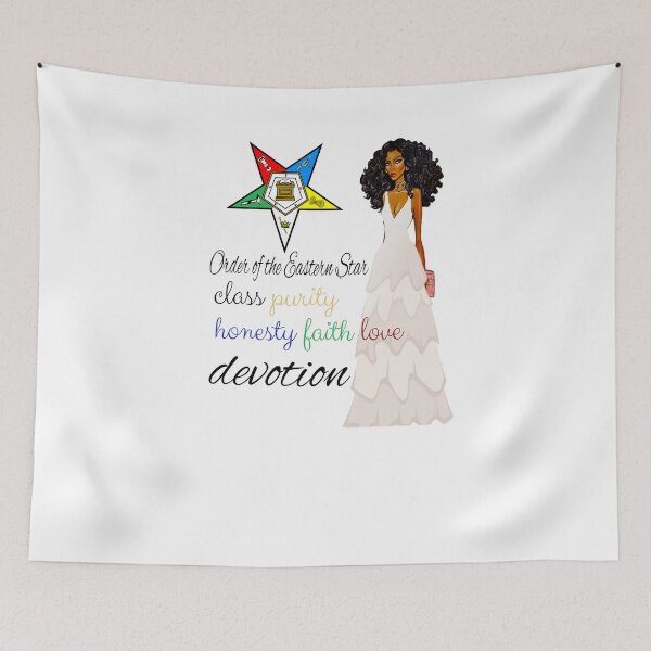 Item preview, OES Honesty Faith Love Devotion Order Of The Eastern Star Logo Sistar Freemason designed and sold by TopTeeShop.