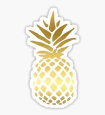 Metallic Gold Pineapple Design Sticker Sticker