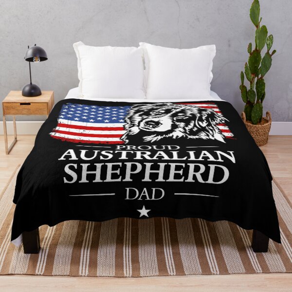 Item preview, Proud Australian Shepherd Dad America Flag Patriotic Dog designed and sold by dogarts.