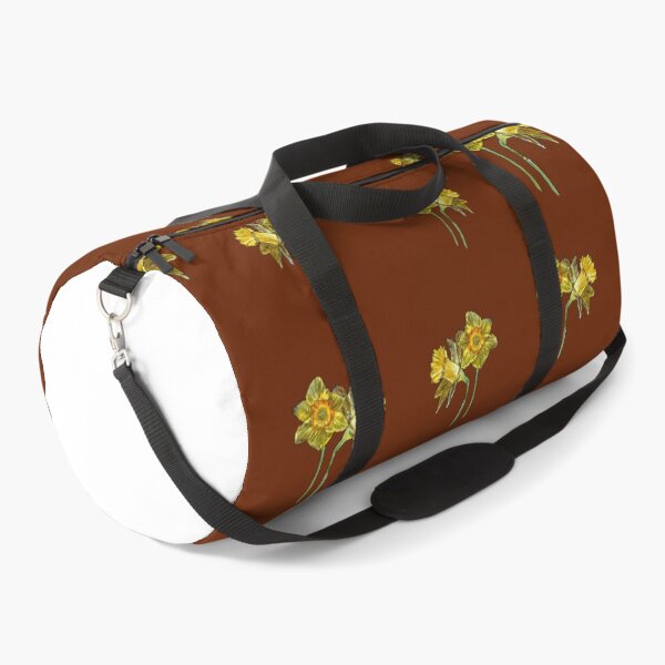 Item preview, Narcissus yellow bouquet pattern on brown background designed and sold by Yana Mustafina | Boho Soulful Designs.