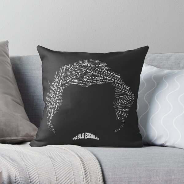 Pablo Escobar Visage & Citations Coussin