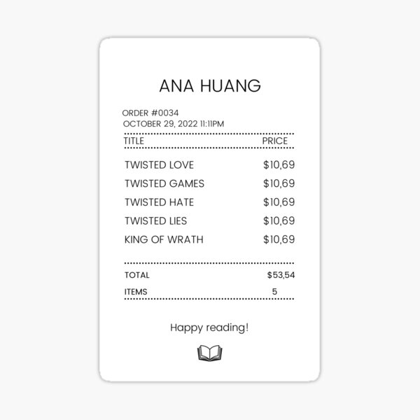 Item preview, Recibo de libros de Ana Huang designed and sold by selmaal.