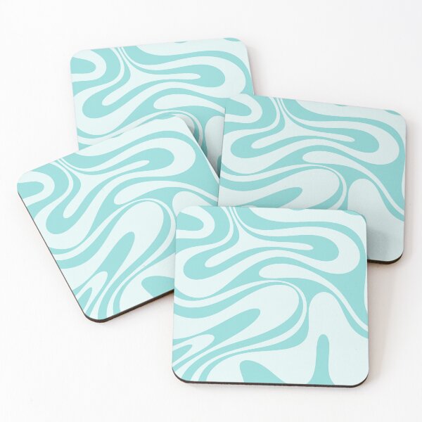 Item preview, Retro Fantasy Swirl Abstract in Light Aqua Teal designed and sold by kierkegaard.