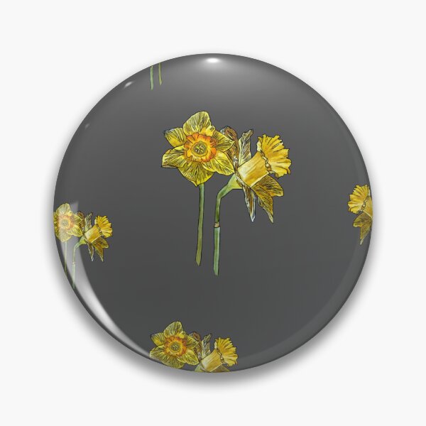 Artikelvorschau, Narcissus yellow bouquet pattern on grey background entworfen und verkauft von Yana Mustafina | Boho Soulful Designs.