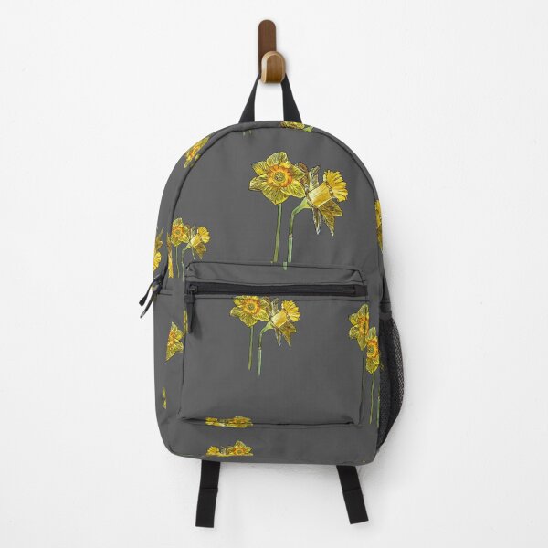 Item preview, Narcissus yellow bouquet pattern on grey background designed and sold by Yana Mustafina | Boho Soulful Designs.