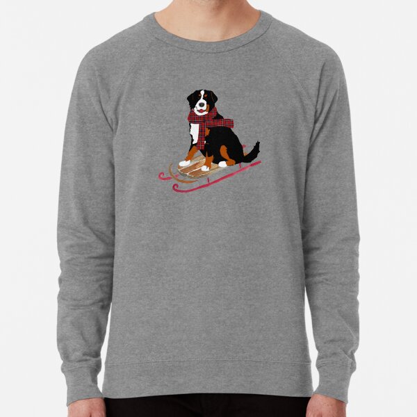 Bernese Mountain Dog Sledding Lightweight Sweatshirt