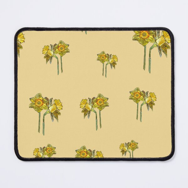 Item preview, Narcissus yellow bouquet pattern on yellow background designed and sold by Yana Mustafina | Boho Soulful Designs.