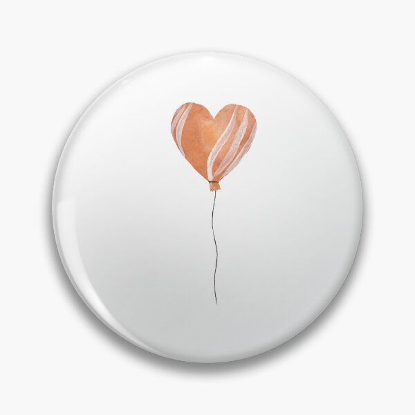 Artikelvorschau, A peach love heart balloon watercolor illustration entworfen und verkauft von Yana Mustafina | Boho Soulful Designs.
