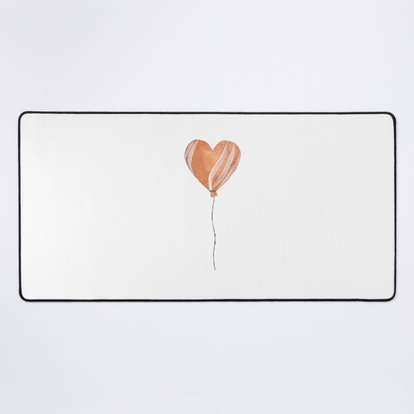 Item preview, A peach love heart balloon watercolor illustration designed and sold by Yana Mustafina | Boho Soulful Designs.
