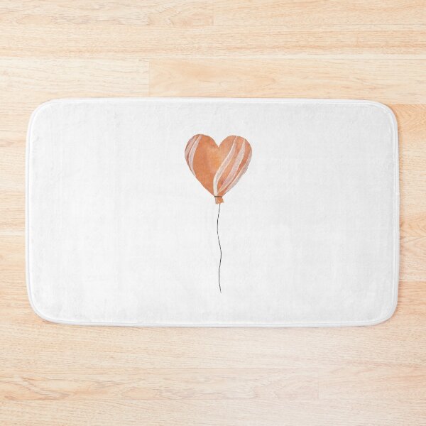 Item preview, A peach love heart balloon watercolor illustration designed and sold by Yana Mustafina | Boho Soulful Designs.
