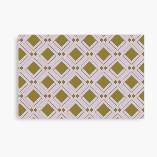 Diamond Geometric Olive Canvas Print