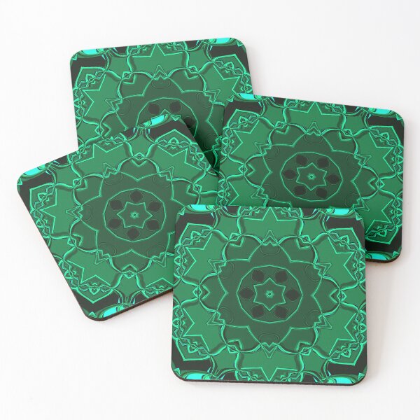 Item preview, Cartoon Mandala Flower Green designed and sold by WormholeOrbital.