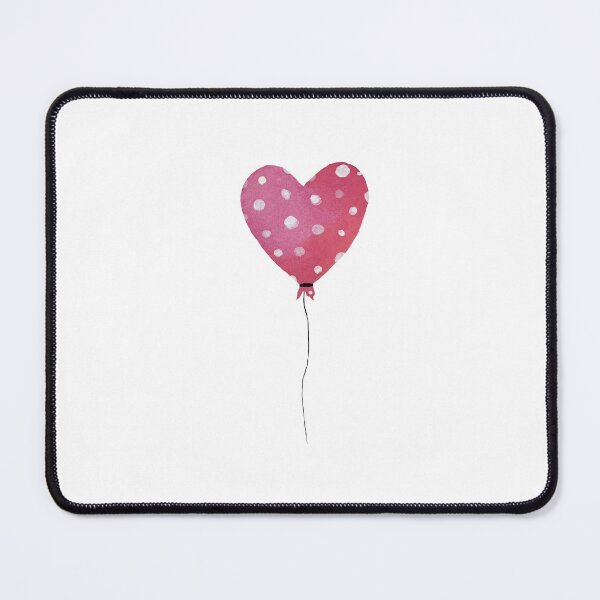 Item preview, a cute heart pink balloon watercolor illustration designed and sold by Yana Mustafina | Boho Soulful Designs.
