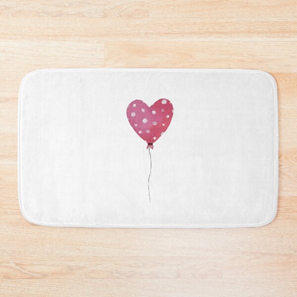 Item preview, a cute heart pink balloon watercolor illustration  designed and sold by Yana Mustafina | Boho Soulful Designs.