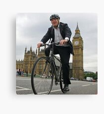 Boris Johnson Riding His Bike Through London Canvas Print