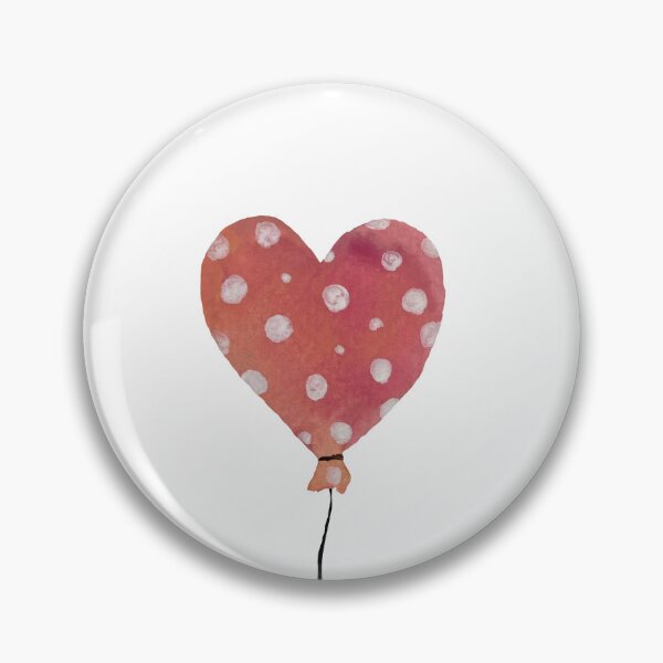 Artikelvorschau, Cute love balloon with dot watercolor illustration entworfen und verkauft von Yana Mustafina | Boho Soulful Designs.