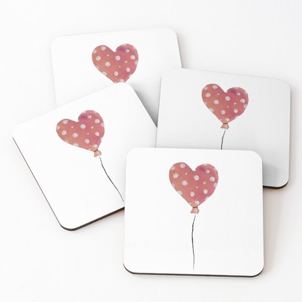 Item preview, Cute love balloon with dot watercolor illustration designed and sold by Yana Mustafina | Boho Soulful Designs.
