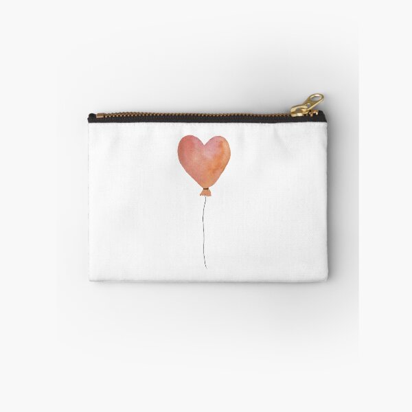 Item preview, a peach cute balloon heart watercolor illustration designed and sold by Yana Mustafina | Boho Soulful Designs.