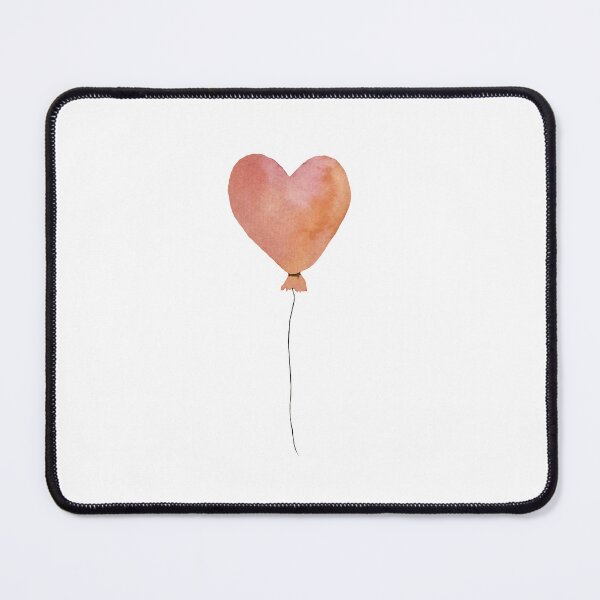 Item preview, a peach cute balloon heart watercolor illustration designed and sold by Yana Mustafina | Boho Soulful Designs.