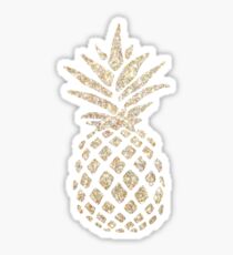 Sparkly Gold Pineapple Design Sticker Sticker