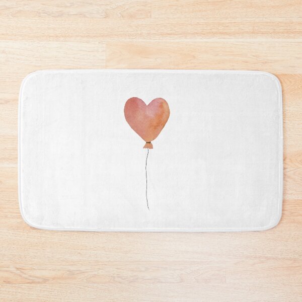 Item preview, a peach cute balloon heart watercolor illustration designed and sold by Yana Mustafina | Boho Soulful Designs.