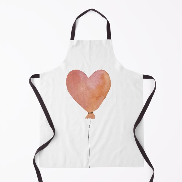 Item preview, a peach cute balloon heart watercolor illustration designed and sold by Yana Mustafina | Boho Soulful Designs.