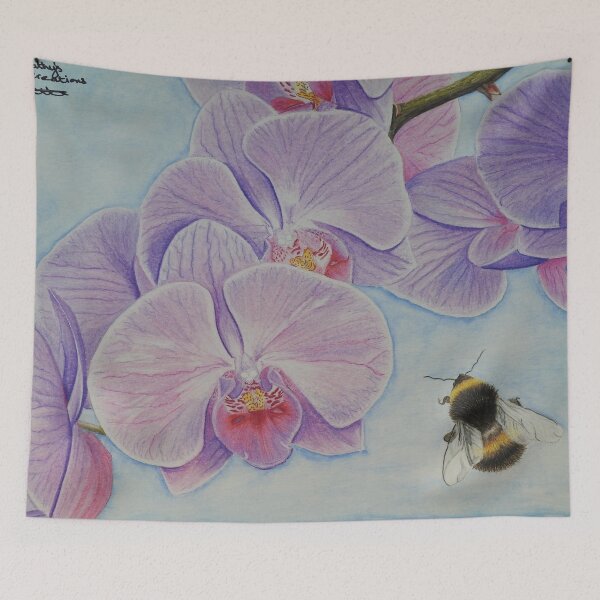 Item preview, Bee aproaching Phalaenopsis Orchid designed and sold by cathyscreations.