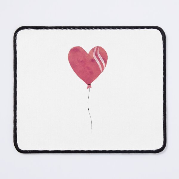 Item preview, a cute pink heart balloon watercolor illustration. designed and sold by Yana Mustafina | Boho Soulful Designs.