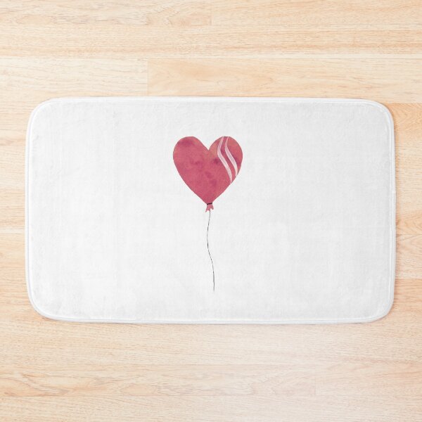 Item preview, a cute pink heart balloon watercolor illustration. designed and sold by Yana Mustafina | Boho Soulful Designs.