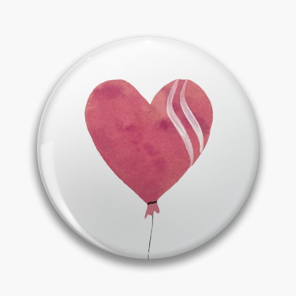 Artikelvorschau, a cute pink heart balloon watercolor illustration. entworfen und verkauft von Yana Mustafina | Boho Soulful Designs.