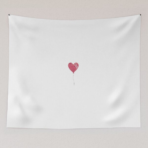 Item preview, a cute pink heart balloon watercolor illustration. designed and sold by Yana Mustafina | Boho Soulful Designs.