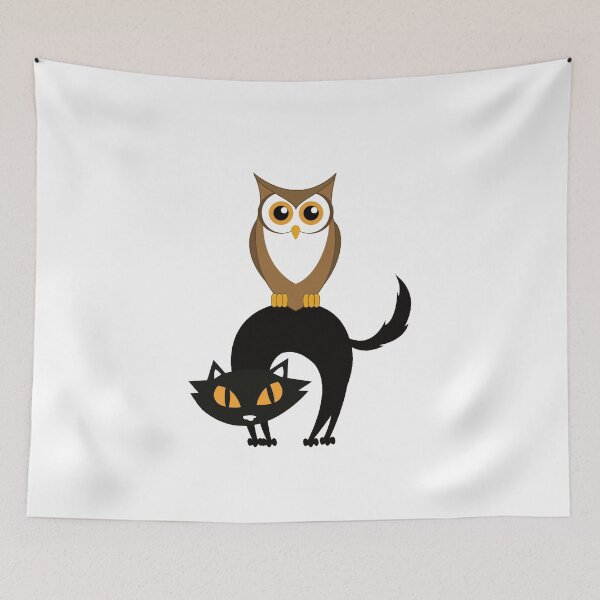 Item preview, A Cat and An Owl designed and sold by ArtbyCharmante.