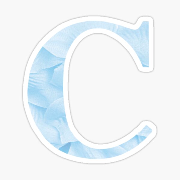 The Letter C Light Blue Petals Sticker Sticker for Sale by Claire Andrews