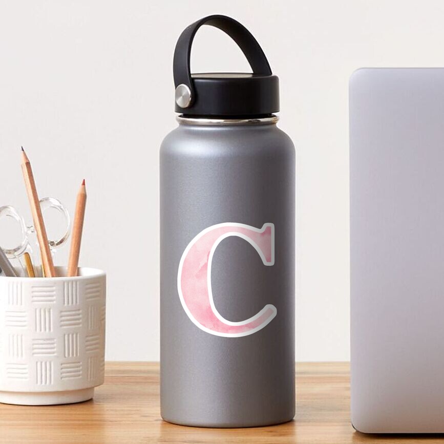 The Letter C Light Pink Watercolor Design Sticker Sticker