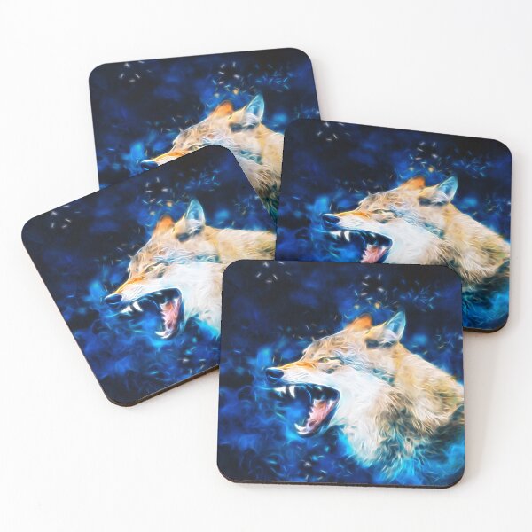 Item preview, Cool Neon Fractal Glow Ferocious Alpha Wolf Art 1 designed and sold by Cawaiico.