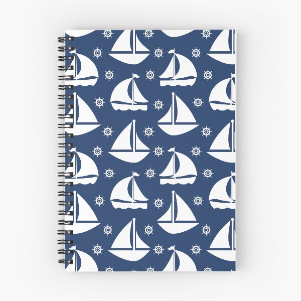Item preview, Sailing Boats Pattern Version White On Dark Blue designed and sold by SeemDev786.
