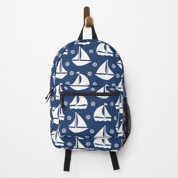 Item preview, Sailing Boats Pattern Version White On Dark Blue designed and sold by SeemDev786.