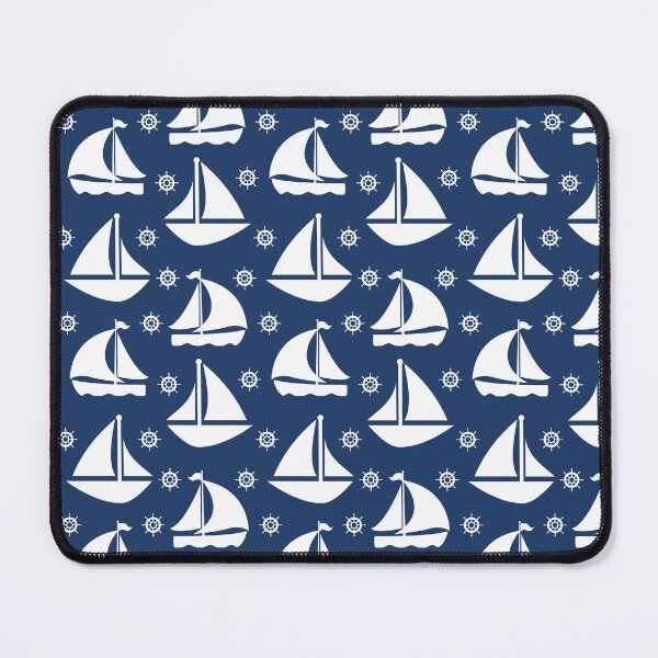 Item preview, Sailing Boats Pattern Version White On Dark Blue designed and sold by SeemDev786.